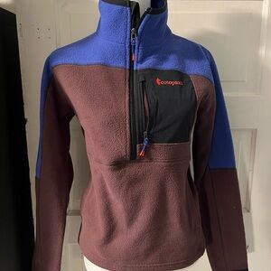 Cotopaxi Abrazo Half-Zip Fleece Jacket. Women’s XS Blue Violet & Black Iris NWT